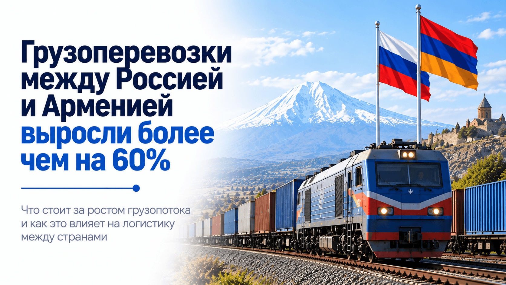 Россия — Армения: железнодорожные грузоперевозки выросли на 63,4%