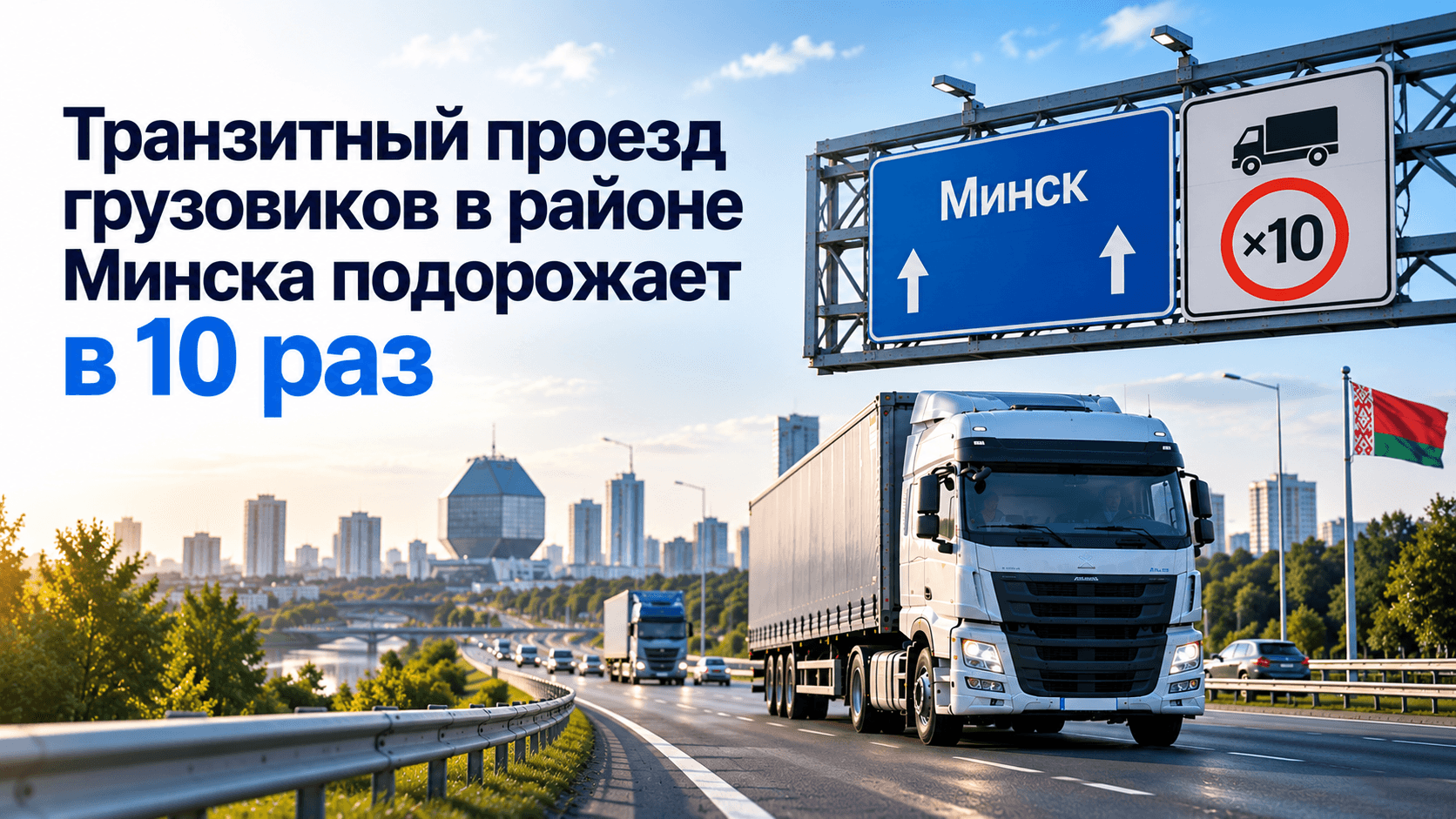 Транзит через Минск станет дороже: для грузовиков вводят коэффициент ×10