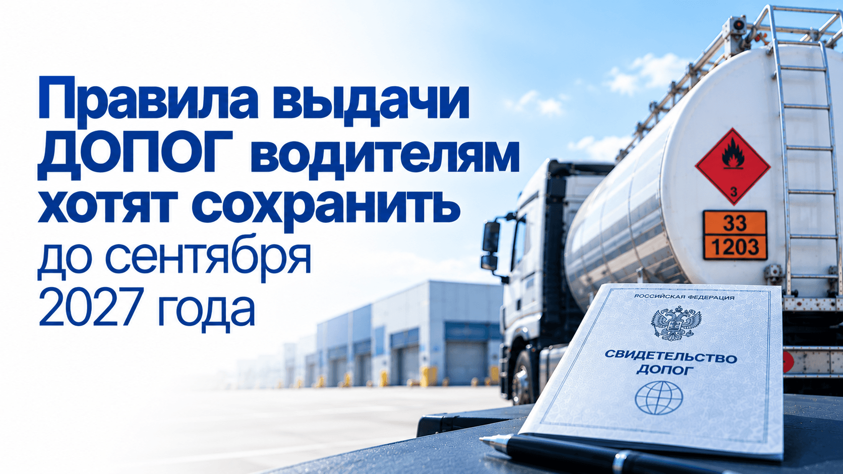 Правила выдачи ДОПОГ водителям хотят сохранить до сентября 2027 года