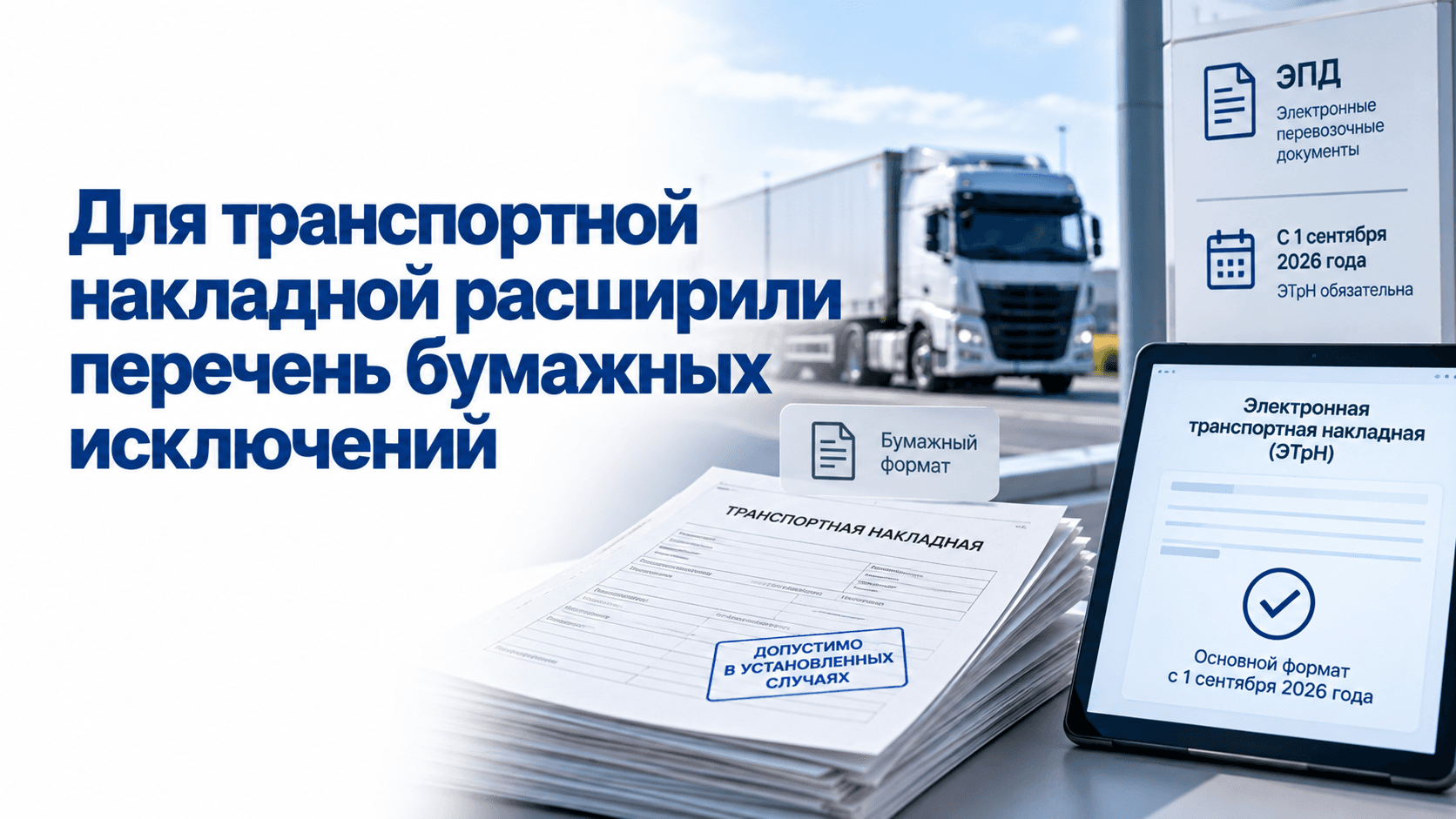 Для транспортной накладной расширили перечень бумажных исключений