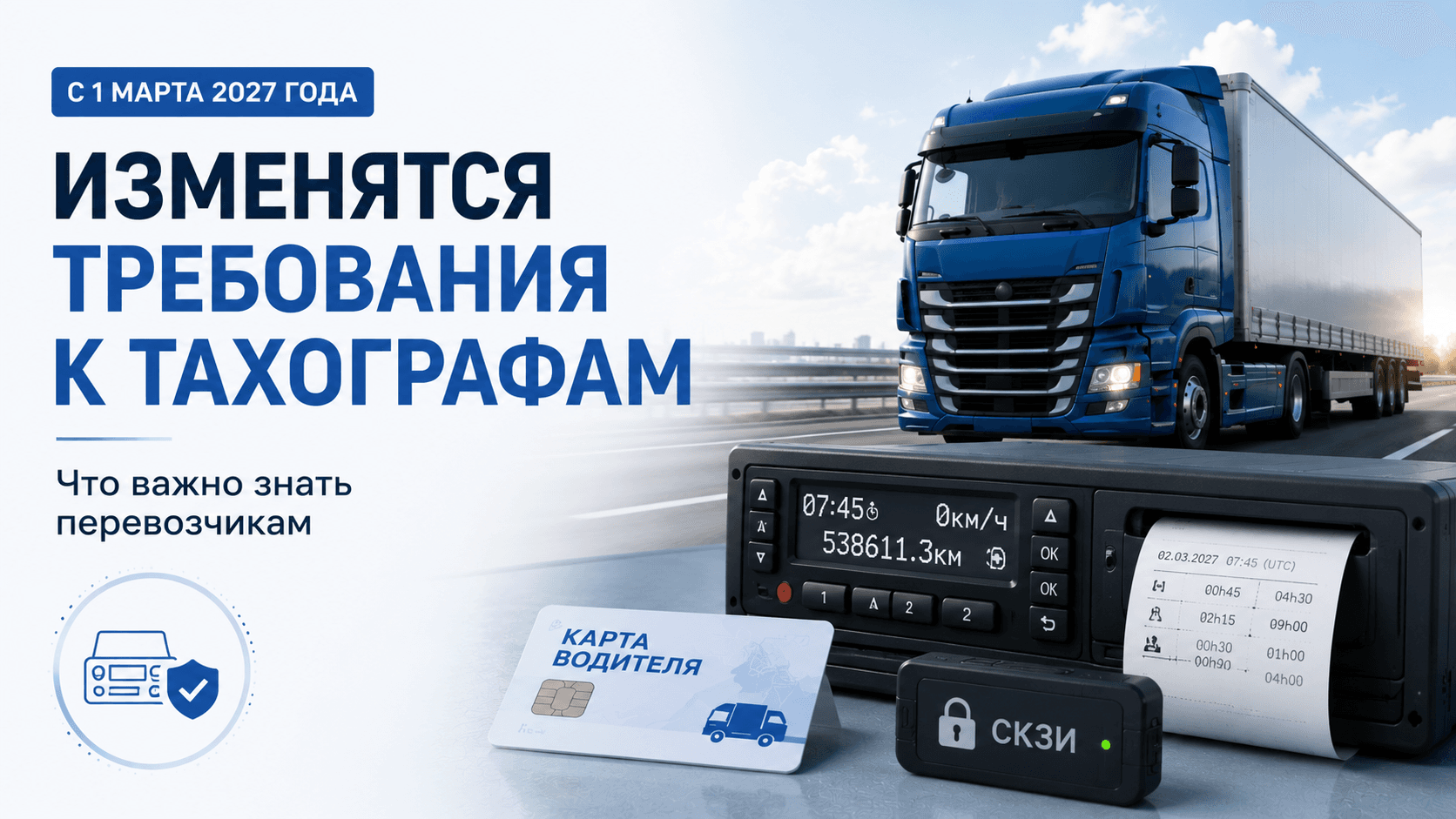 С 1 марта 2027 года изменятся требования к тахографам: что важно знать перевозчикам