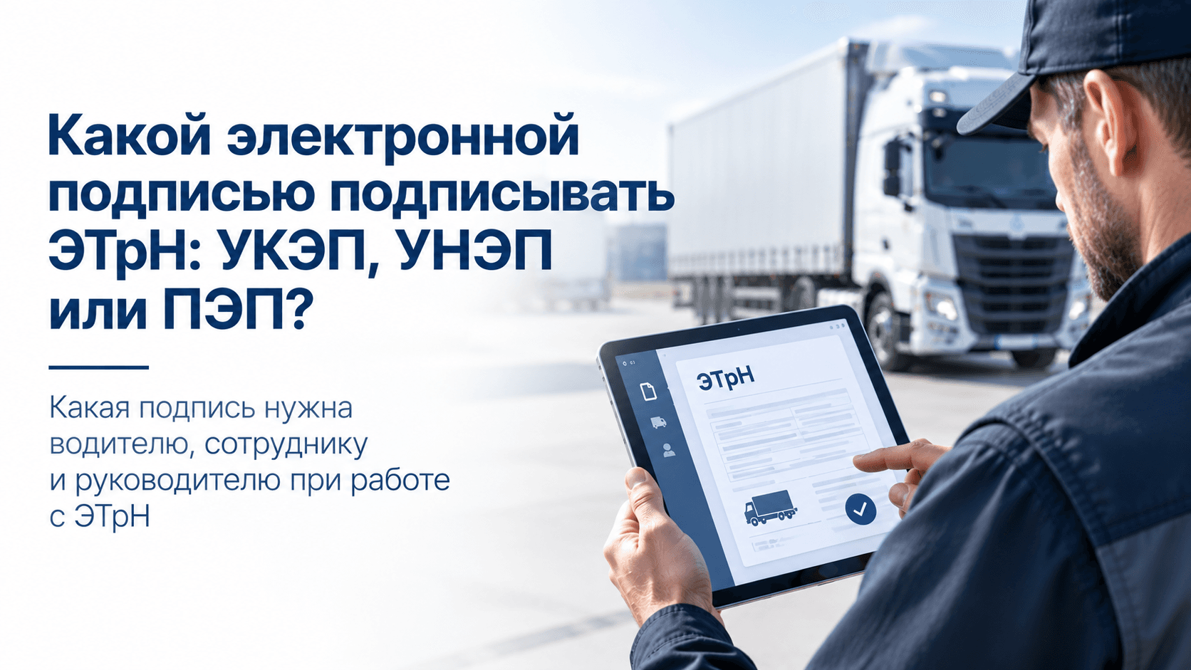 Какой электронной подписью подписывать ЭТрН: УКЭП, УНЭП или ПЭП?